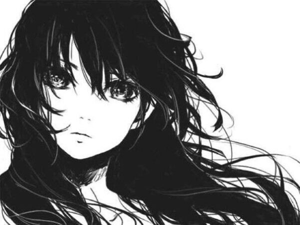 Очень красивые черно белые картинки аниме
