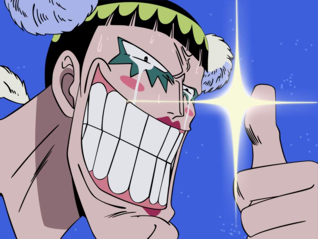 Бон Клэй в One Piece широко улыбается