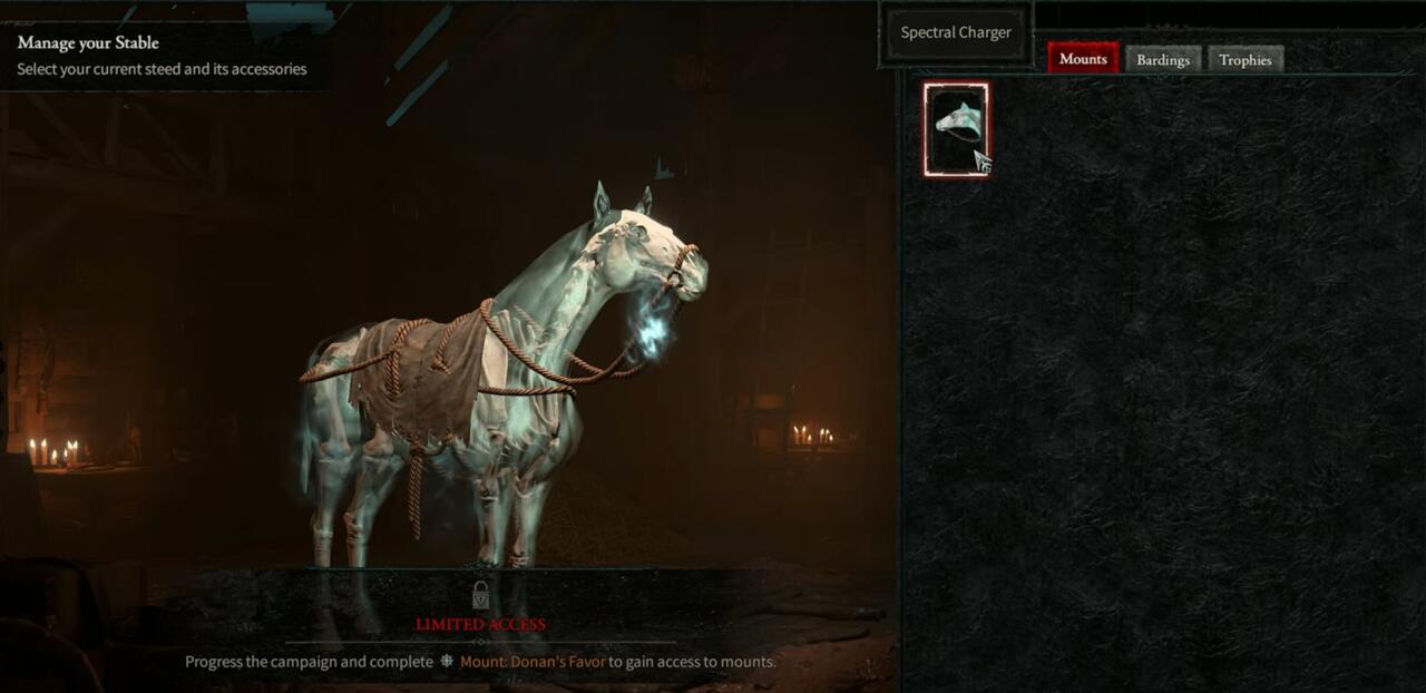 Призрачный скакун можно увидеть только в вашей конюшне Diablo 4