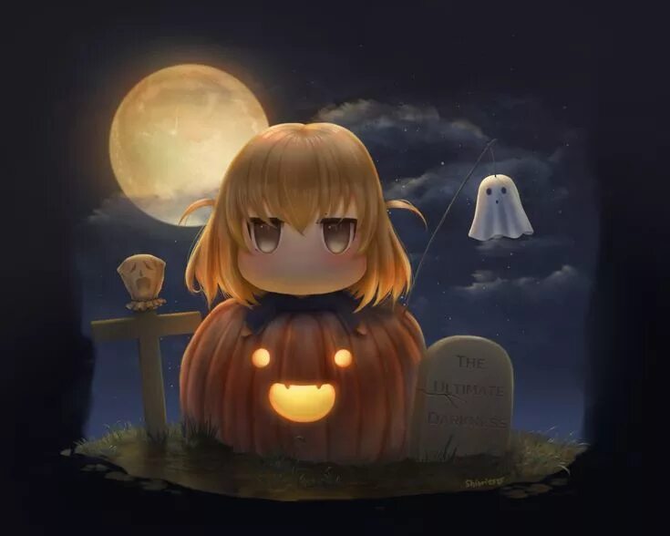 Аниме Хэллоуин призрак 18