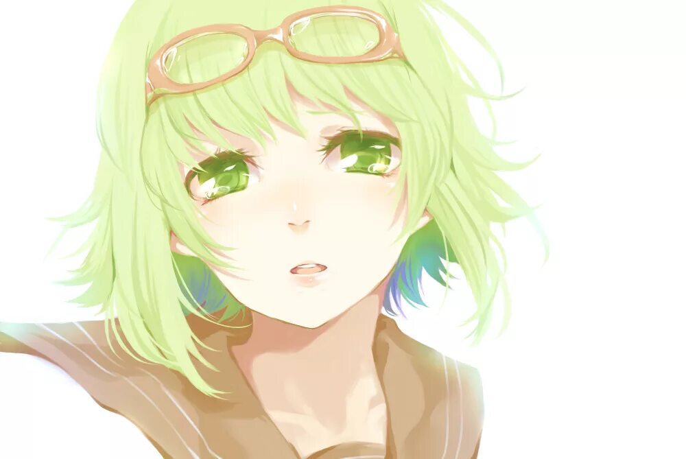 Аниме девушка с короткими зелеными волосами 3