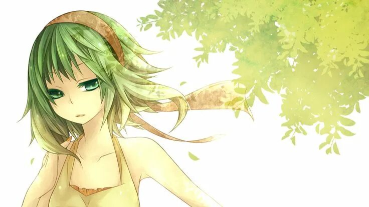 Аниме девушка с короткими зелеными волосами 9