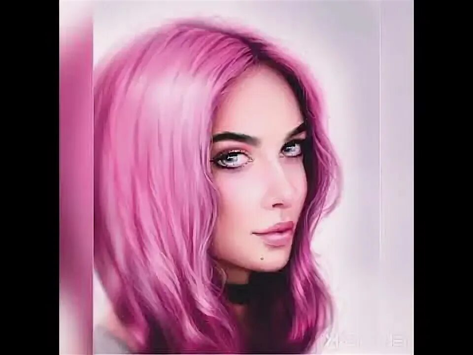 Арты девушек с розовыми волосами 14
