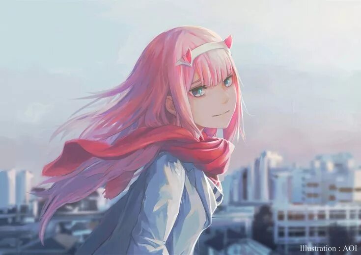 Девочка с розовыми волосами из аниме милый во франсе 3