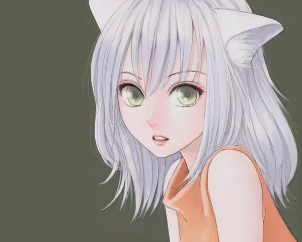 Девушка кошка с белыми волосами 8