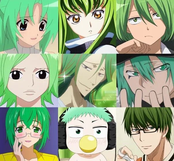 Персонажи с зелеными волосами 3