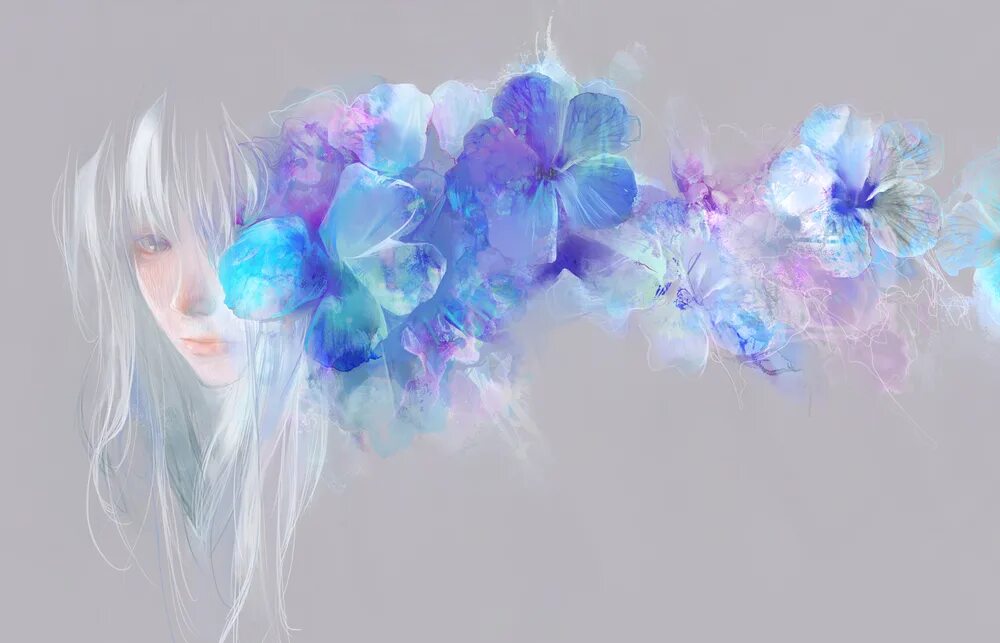 Синие цветы арт 13