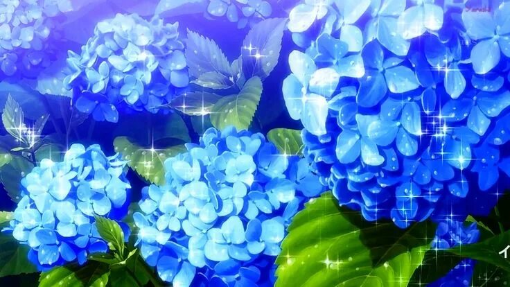 Синие цветы арт 15