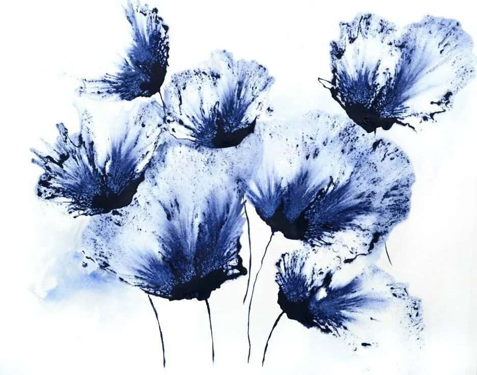 Синие цветы арт 4