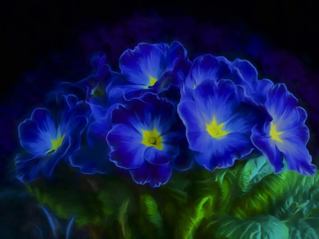 Синие цветы арт 6